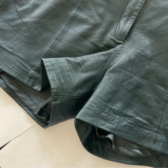 Muubaa Lena Genuine Leather Short Deep Teal US 2  $365 - Picture 5 of 16